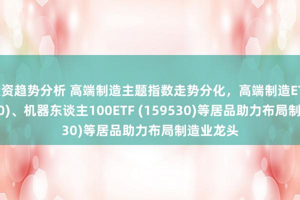 投资趋势分析 高端制造主题指数走势分化，高端制造ETF (562910)、机器东谈主100ETF (159530)等居品助力布局制造业龙头