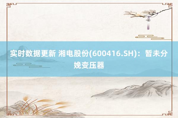 实时数据更新 湘电股份(600416.SH)：暂未分娩变压器