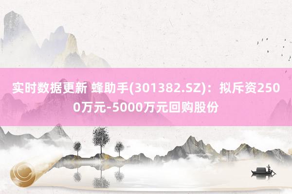 实时数据更新 蜂助手(301382.SZ)：拟斥资2500万元-5000万元回购股份