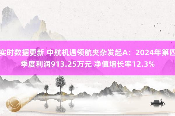 实时数据更新 中航机遇领航夹杂发起A：2024年第四季度利润913.25万元 净值增长率12.3%