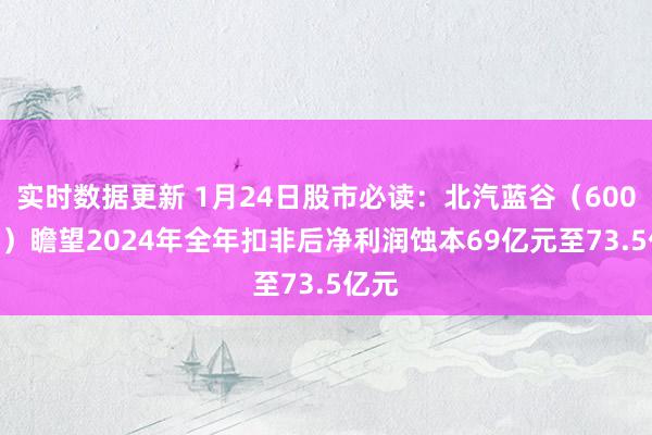 实时数据更新 1月24日股市必读：北汽蓝谷（600733）瞻望2024年全年扣非后净利润蚀本69亿元至73.5亿元