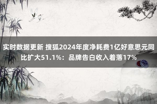 实时数据更新 搜狐2024年度净耗费1亿好意思元同比扩大51.1%：品牌告白收入着落17%