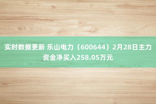 实时数据更新 乐山电力（600644）2月28日主力资金净买入258.05万元