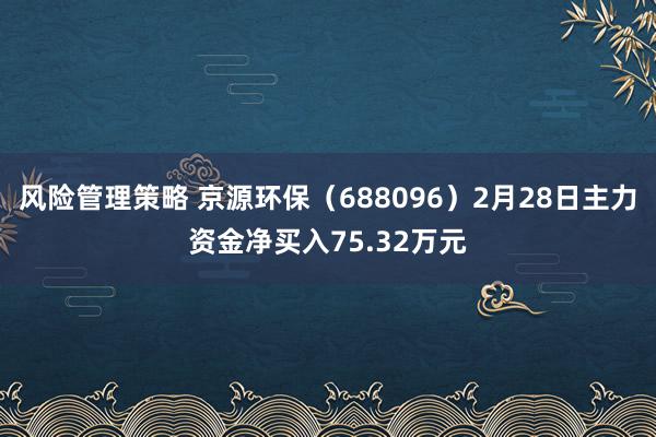 风险管理策略 京源环保（688096）2月28日主力资金净买入75.32万元