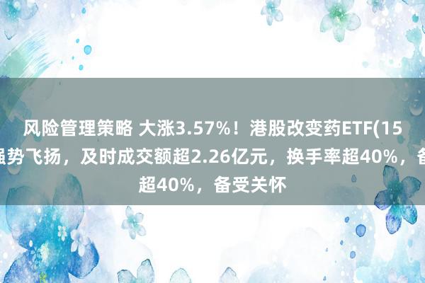 风险管理策略 大涨3.57%！港股改变药ETF(159567)强势飞扬，及时成交额超2.26亿元，换手率超40%，备受关怀