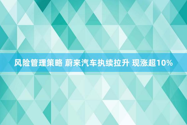 风险管理策略 蔚来汽车执续拉升 现涨超10%